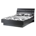Queen Bed with Slats Black Woodgrain U59518