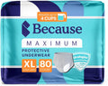 Maximum Incontinence Underwear for Men, Grey, XLarge, 80 Count D361001