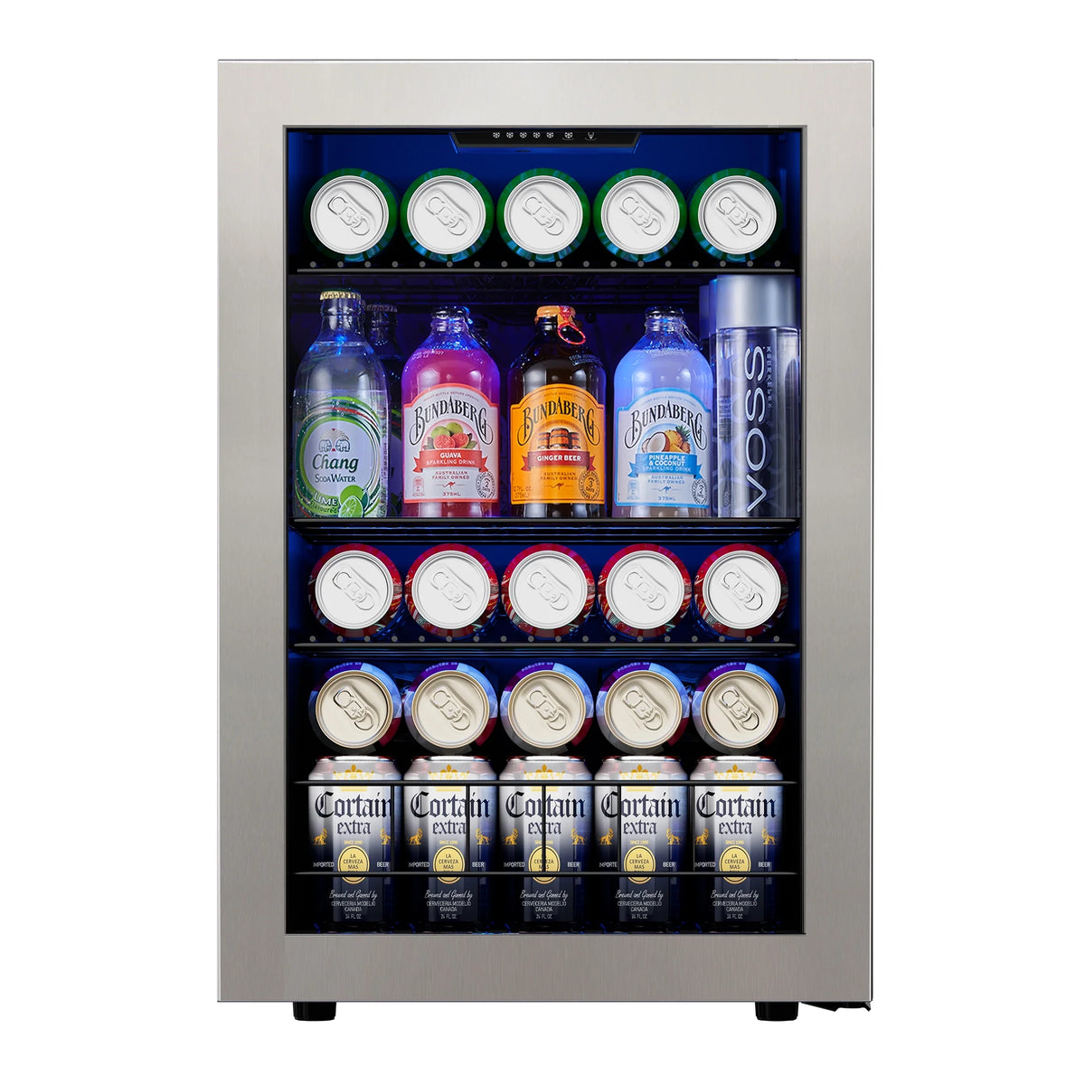 Beverage Refrigerator and Cooler 77 Can Mini Fridge with Glass Door T52046