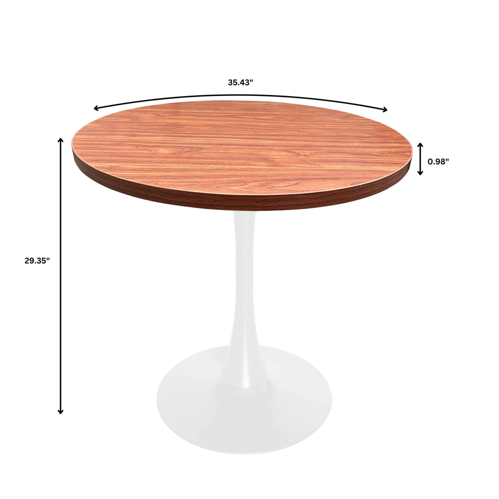 Round Dining Table with MDF Top and White Iron Base E1344
