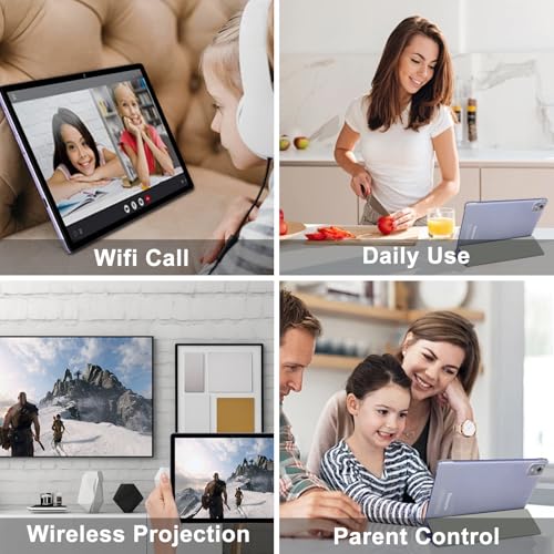 Android 14 Tablet with Keyboard 20GB+128GB 10.1 Inch Octa-Core 2-in-1 HD IPS Display Black P388