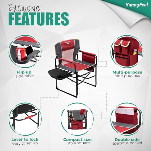 Oversized Portable Folding Camping Chair with Side Table K935