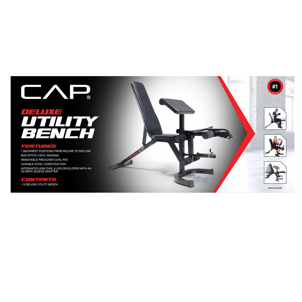 Adjustable Utility Weight Bench with Preacher Curl and Leg Press Attachment A769728