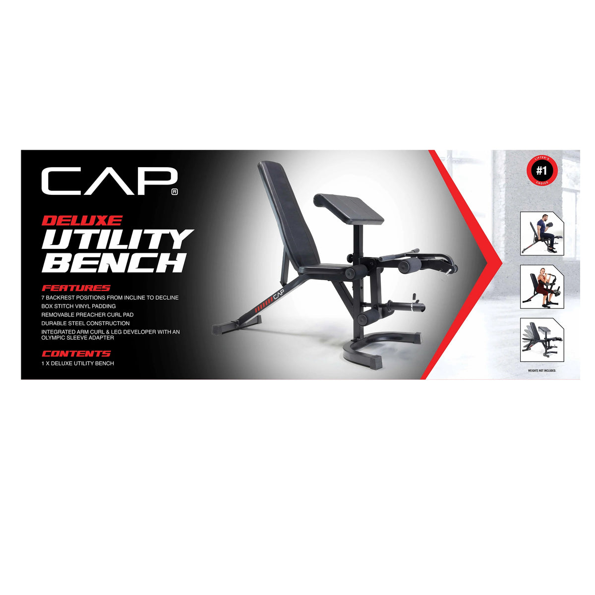 Adjustable Utility Weight Bench with Preacher Curl and Leg Press Attachment A769728