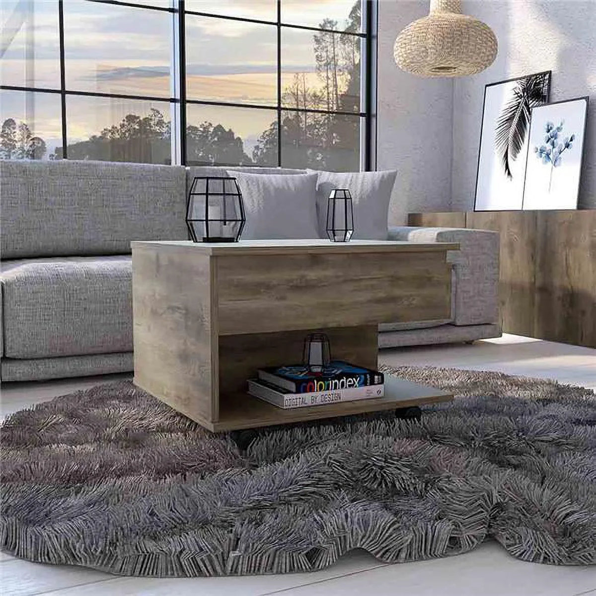 Dark Brown Lift Top Coffee Table F25199