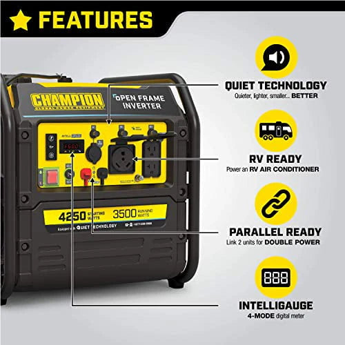 4250-Watt RV Ready Open Frame Inverter Generator S93294
