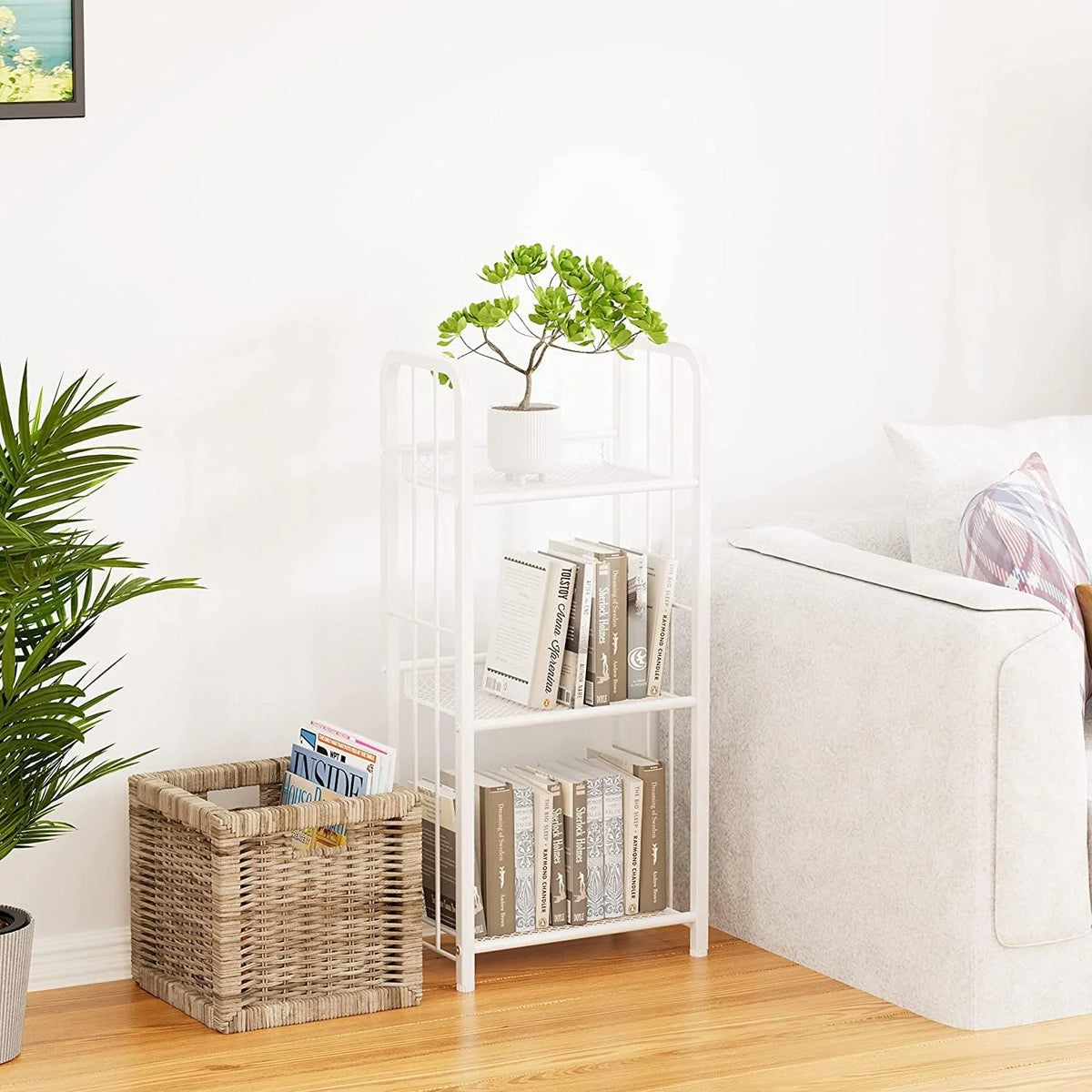 White 3 Tiers Bookshelf Storage Shelf X76959