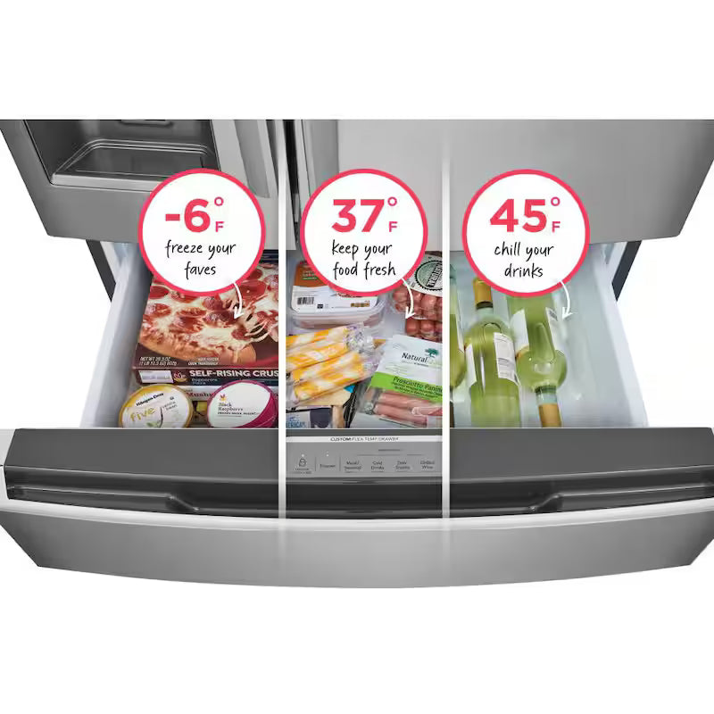 36 in. 26.3 cu. ft. 4 Door French Door Stainless Steel Refrigerator Z797