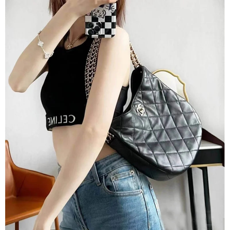 Black Lambskin Hobo Bag B997302