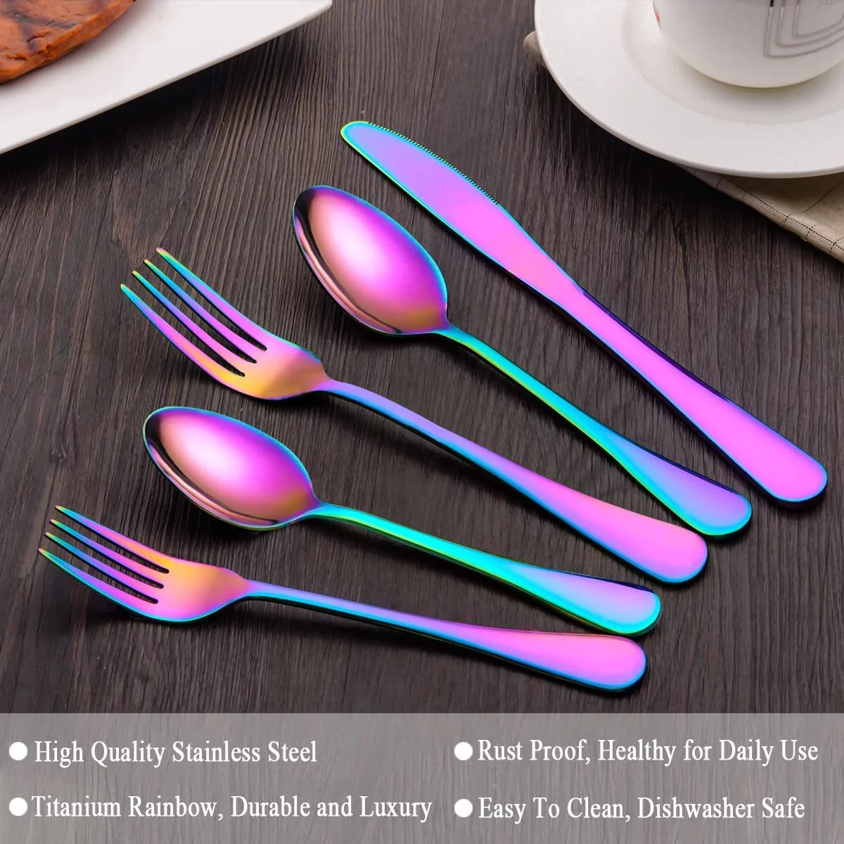 20 Piece Stainless Steel Titanium Plated Flatware Set J917