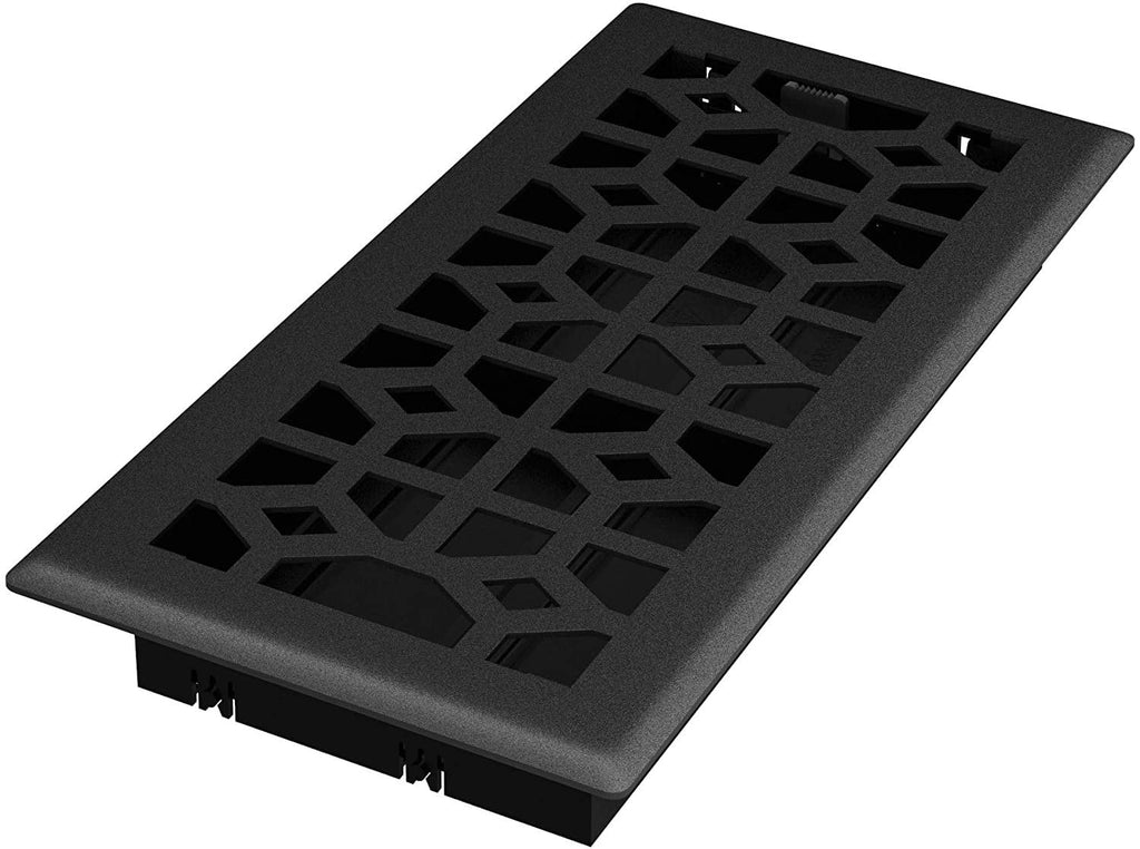 Black Iron 4x10 Inch Floor Register, 5 Count C110