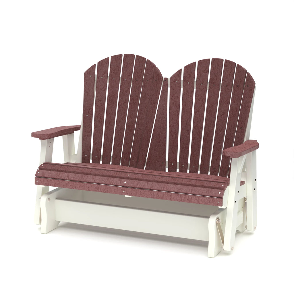Cherrywood and White Weather Resistant Poly Outdoor Glider Y225122