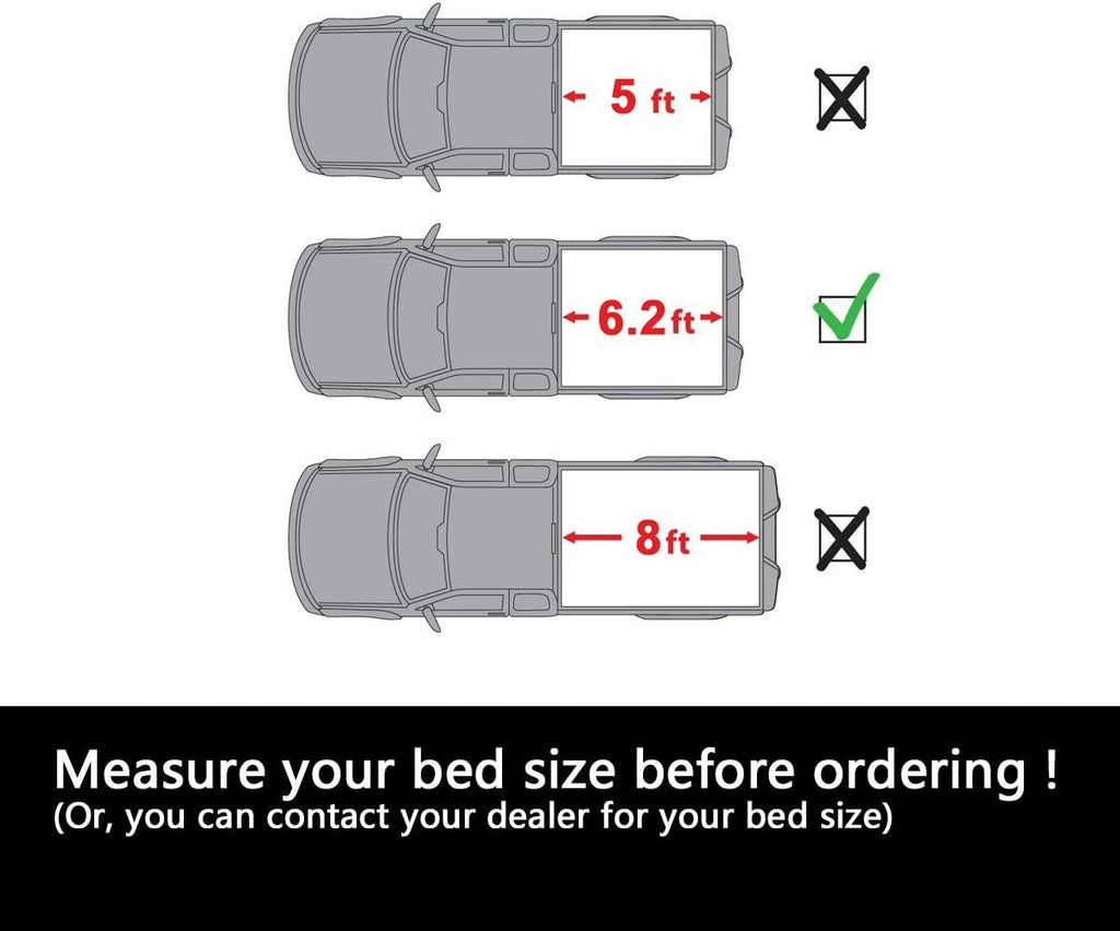 Black Vinyl Soft Roll-up Truck Bed Tonneau Cover with Rails I2580