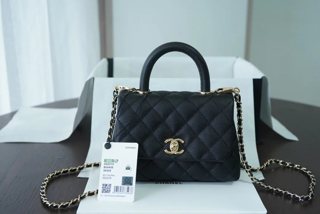 Black Top Handle Flap Bag X6931