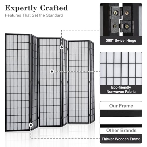 4 Panel Black Folding Room Divider E410895
