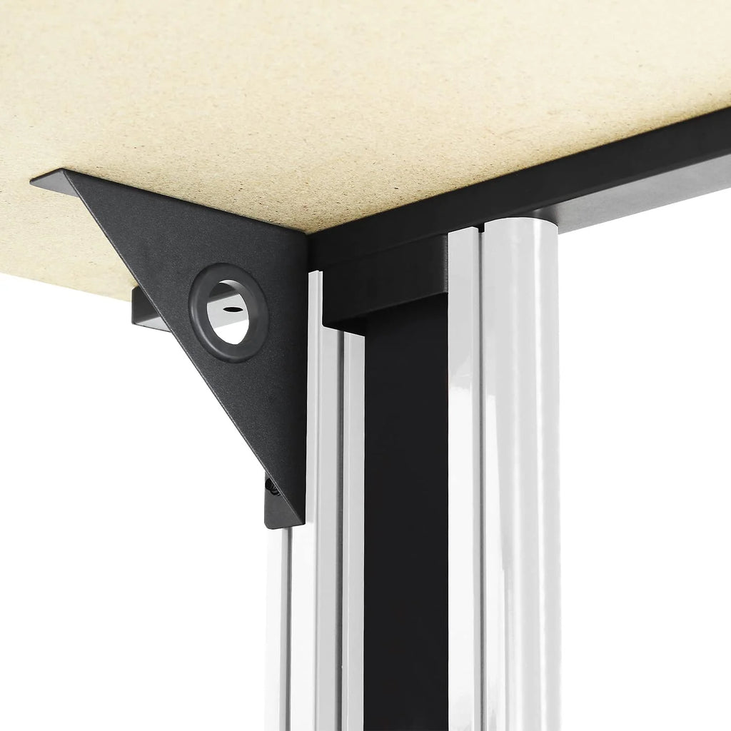 25" X 58" Black And White Computer Desk W55415