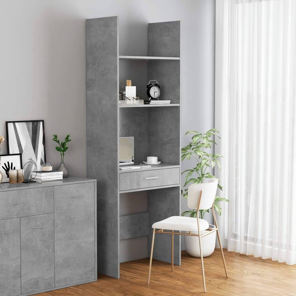 Concrete Gray Chipboard Book Cabinet Z7806