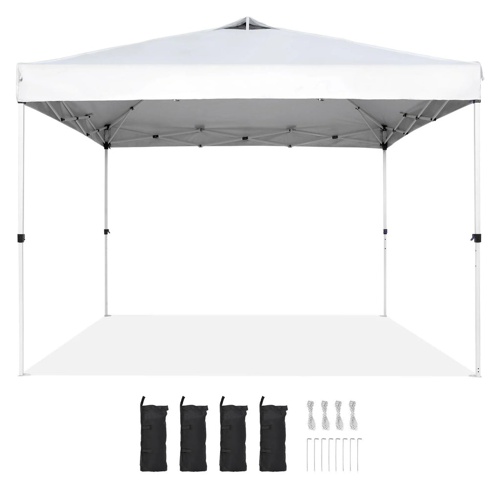 10 x 10 ft Pop Up Canopy Tent with Roller Bag and 4 Sandbags D598