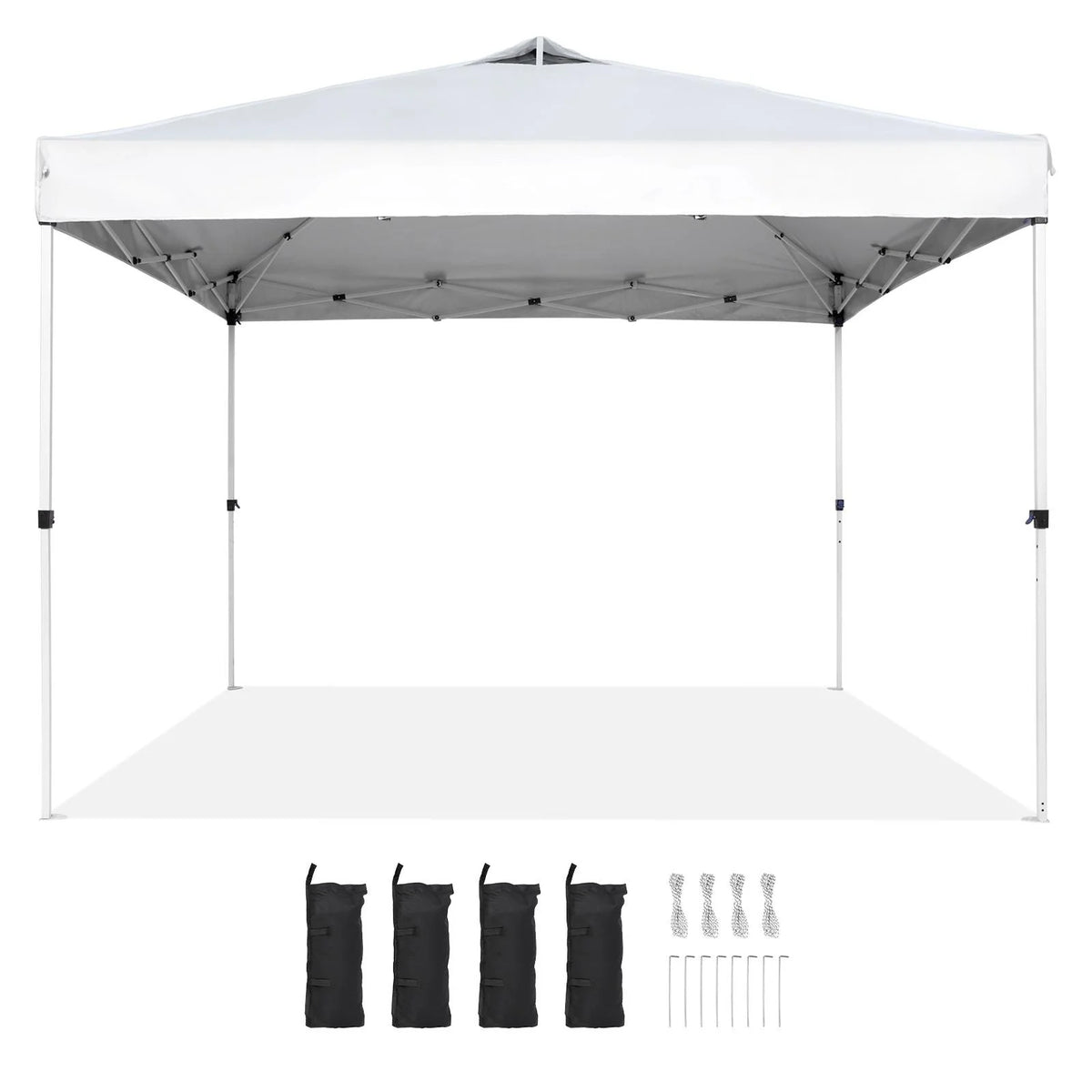 10 x 10 ft Pop Up Canopy Tent with Roller Bag and 4 Sandbags D598