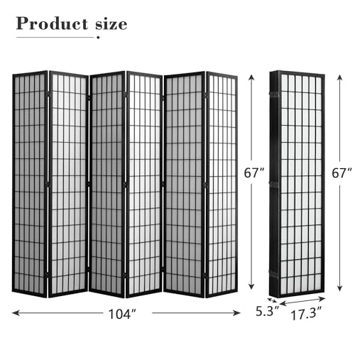 4 Panel Black Folding Room Divider E410895