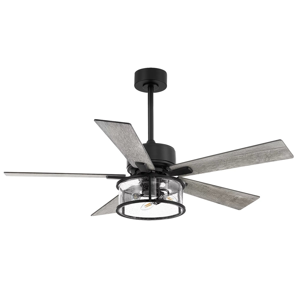 52" Matte Black Reversible Ceiling Fan with Light Kit G97374