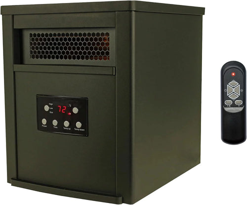1500W Portable Electric Infrared Quartz Space Heater with Remote Control Black 2 Pack R3196
