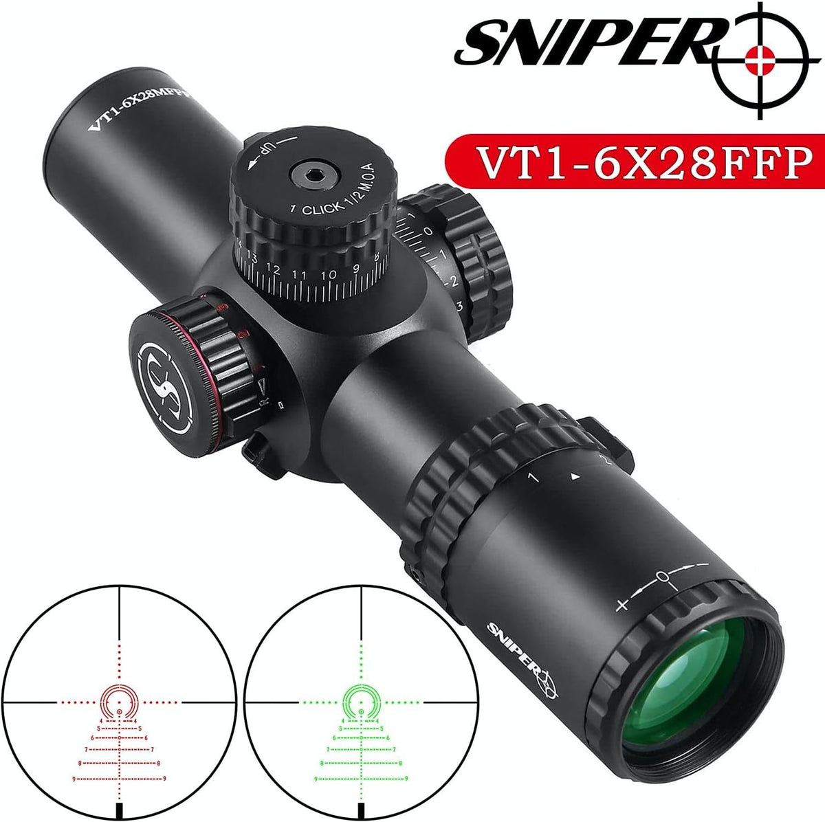 1-6X28 FFP CQB Scope with Red/Green Illuminated Reticle G383089