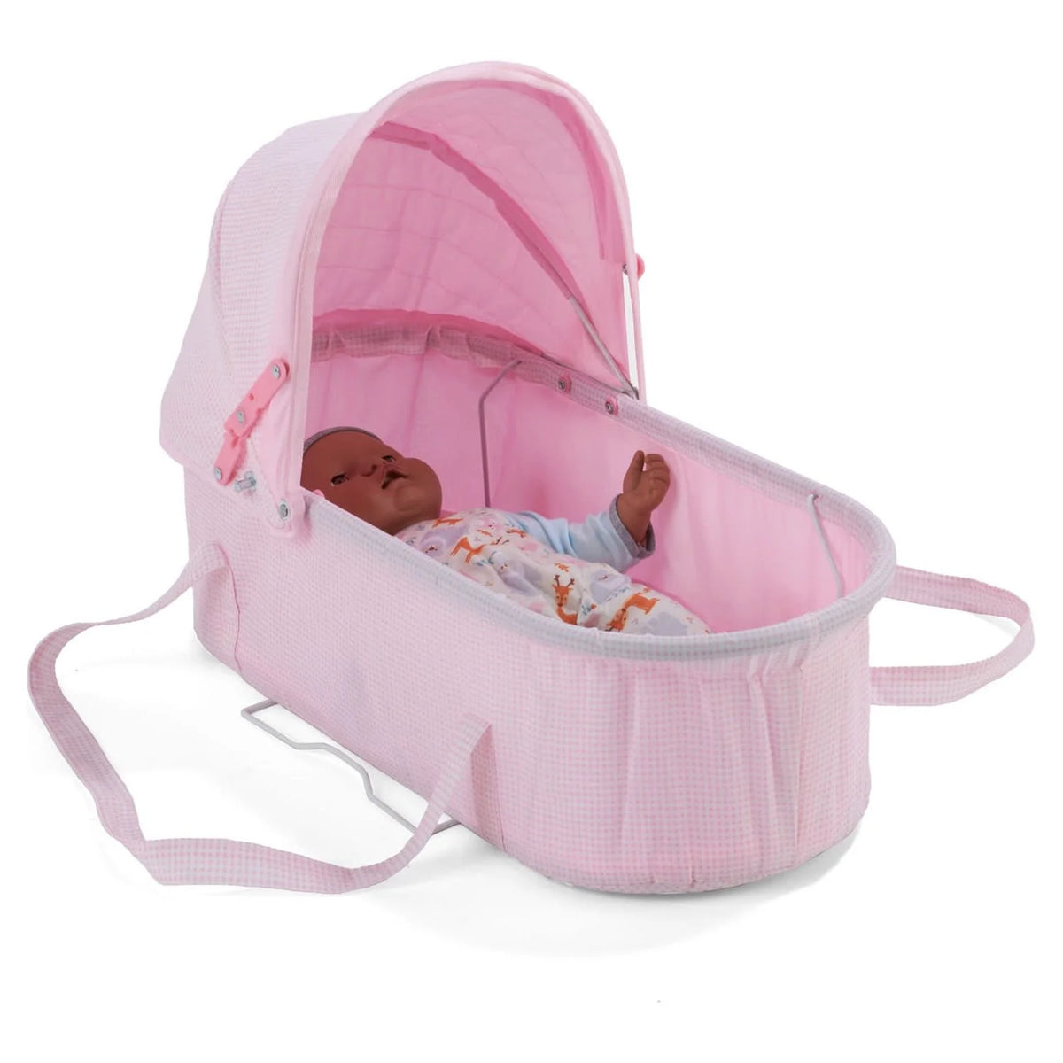 Pink Gingham Doll Pram Carrier Stroller F70112