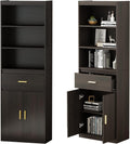 Modern 3 Tier Wooden Bookcase with 2 Doors and 1 Drawer I40560