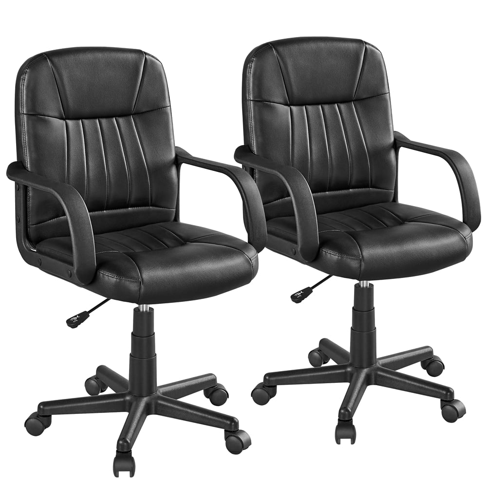 Black Faux Leather Adjustable Swivel Office Chair W422