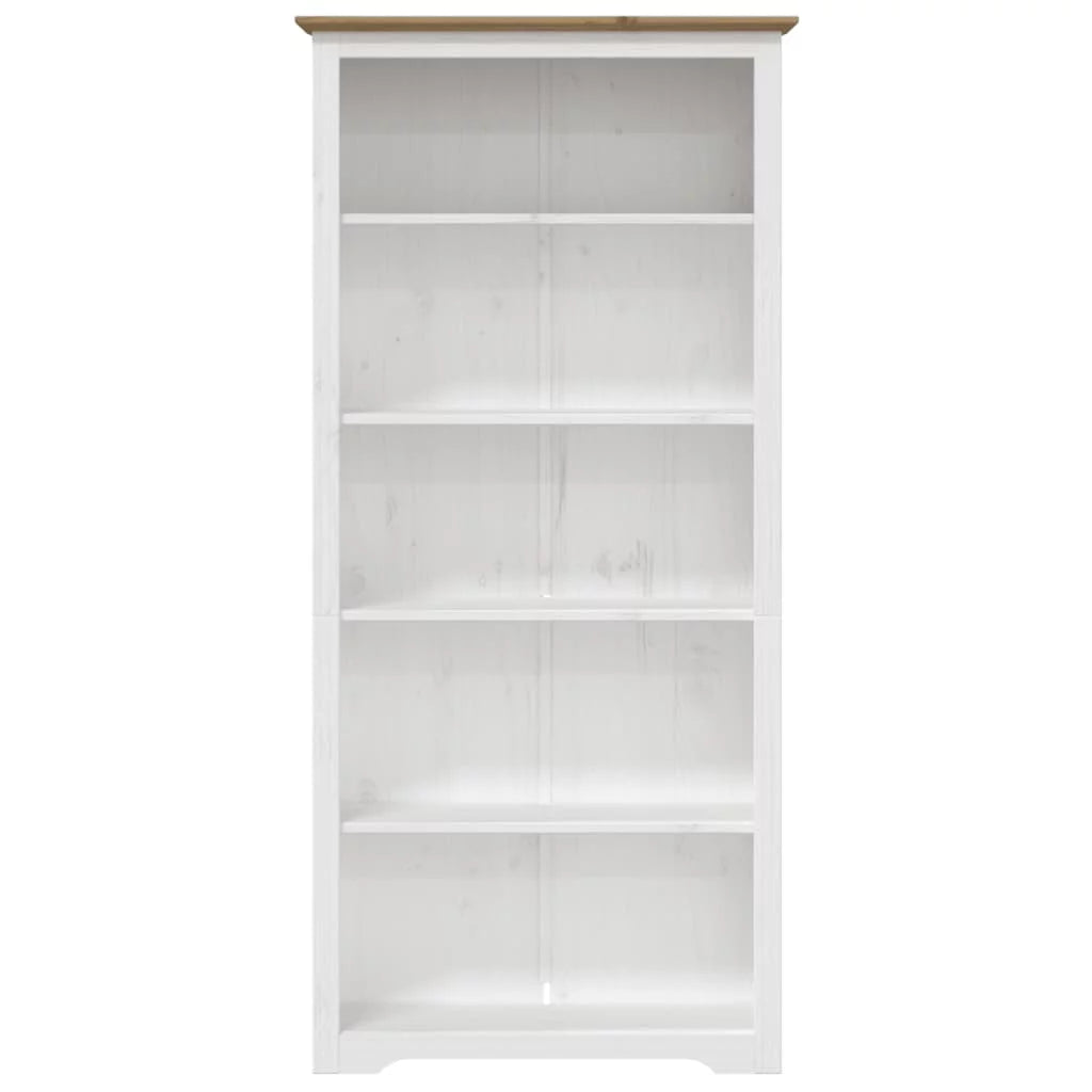 Brown Solid Wood Pine 5-Tier Bookcase K55793