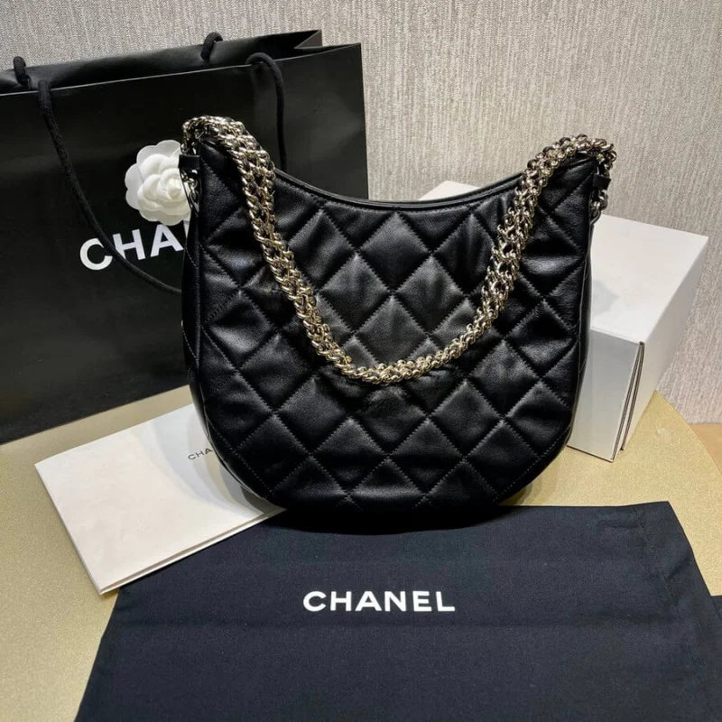 Black Lambskin Hobo Bag B997302