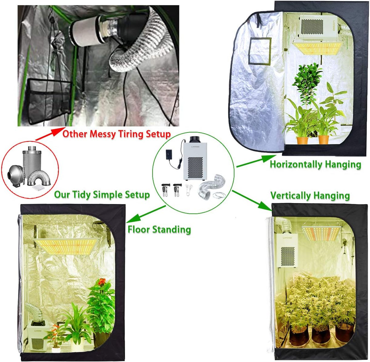 4” Carbon Filter Grow Tent Ventilation Kit with 200CFM Inline Fan K960230