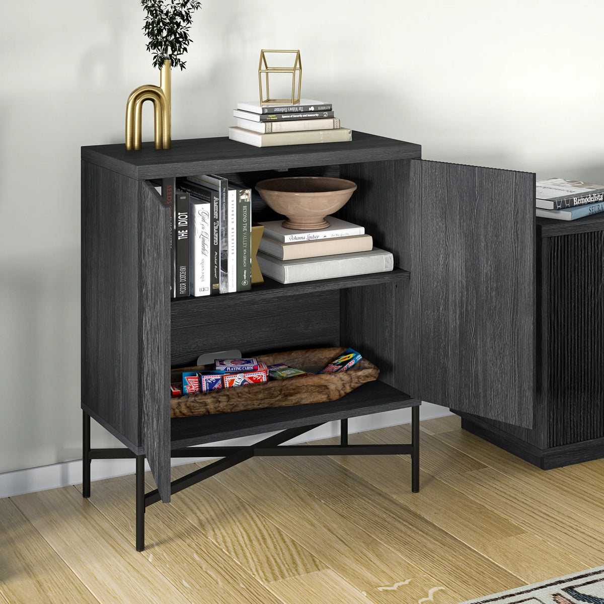 Charcoal Gray Accent Cabinet A3682