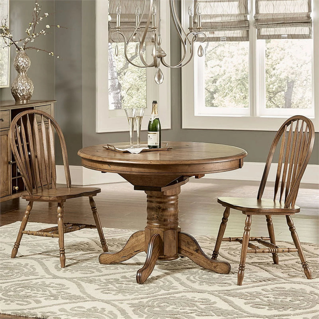 Oak Wood Pedestal Table Z6143