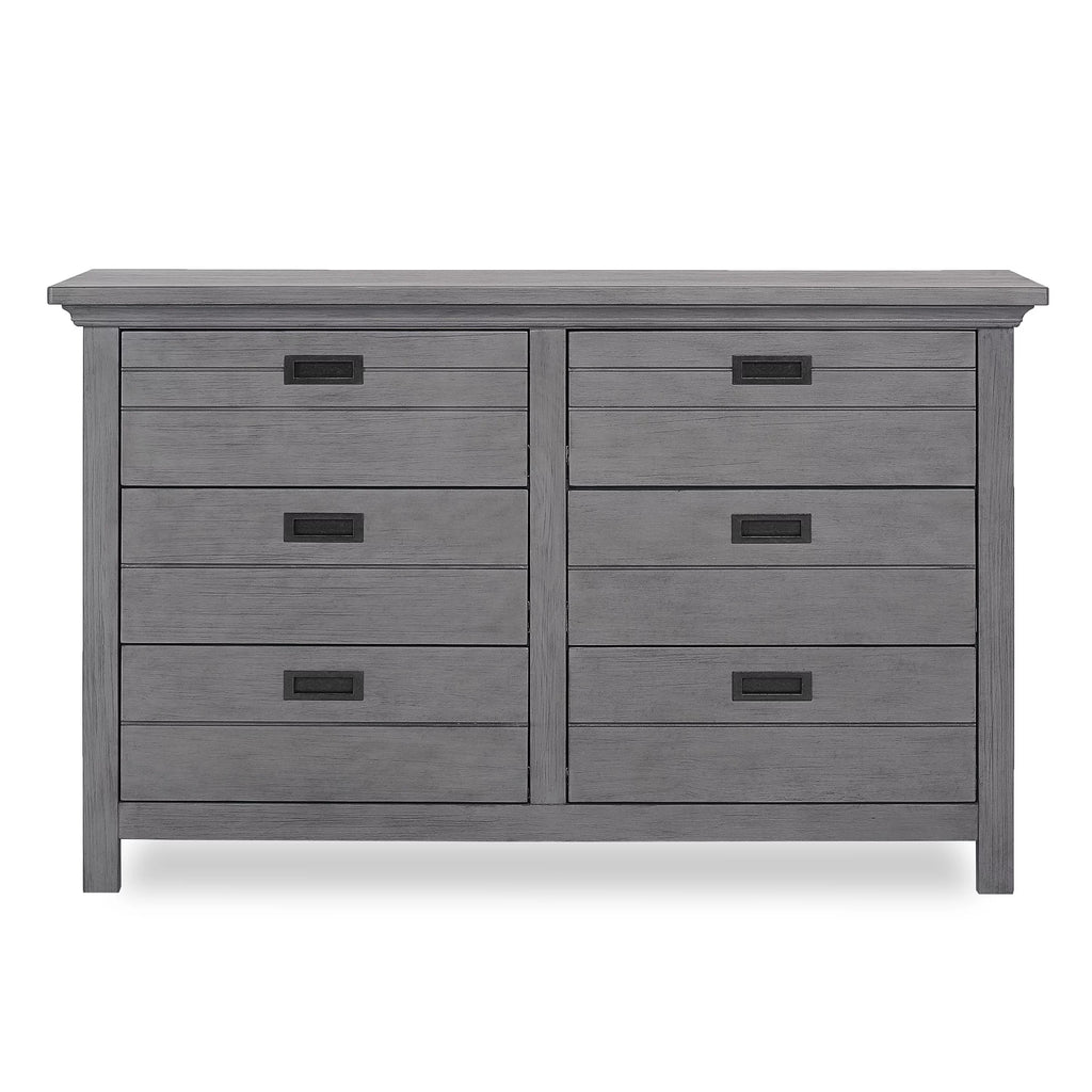 6 Drawer Double Dresser Rustic Gray R330