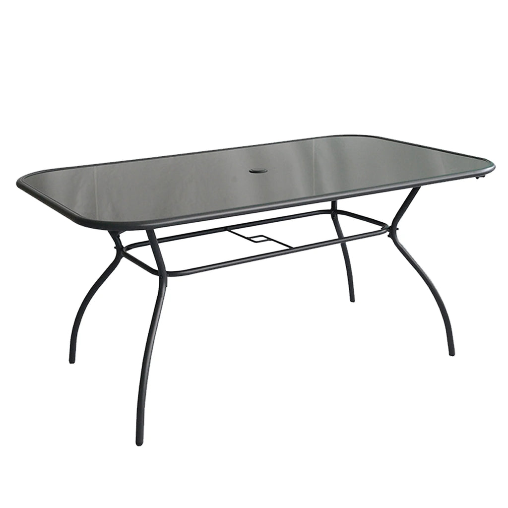 7 Pcs Wicker Dining Set with Tempered Glass Table K384