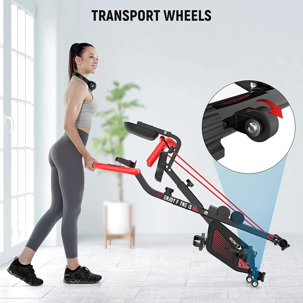 Foldable Magnetic Exercise Bike with Arm Resistance Bands R4947
