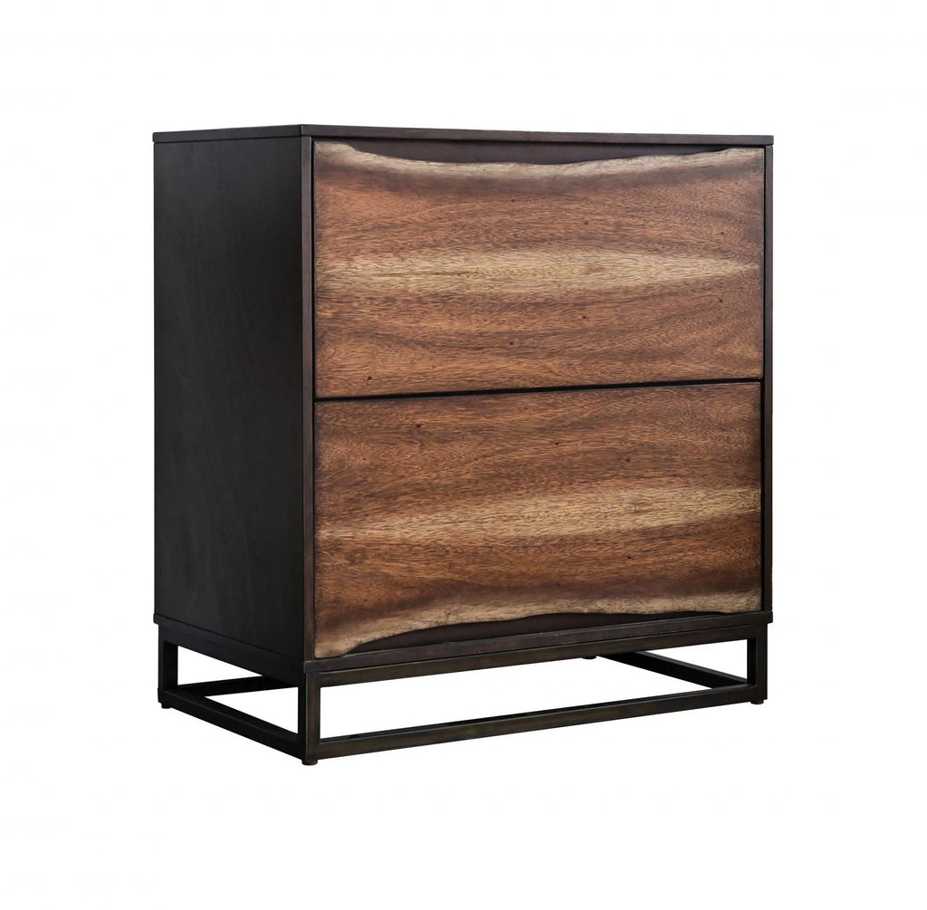 Dark Walnut & Dark Oak Solid Wood Bedroom Set 3pcs B80294