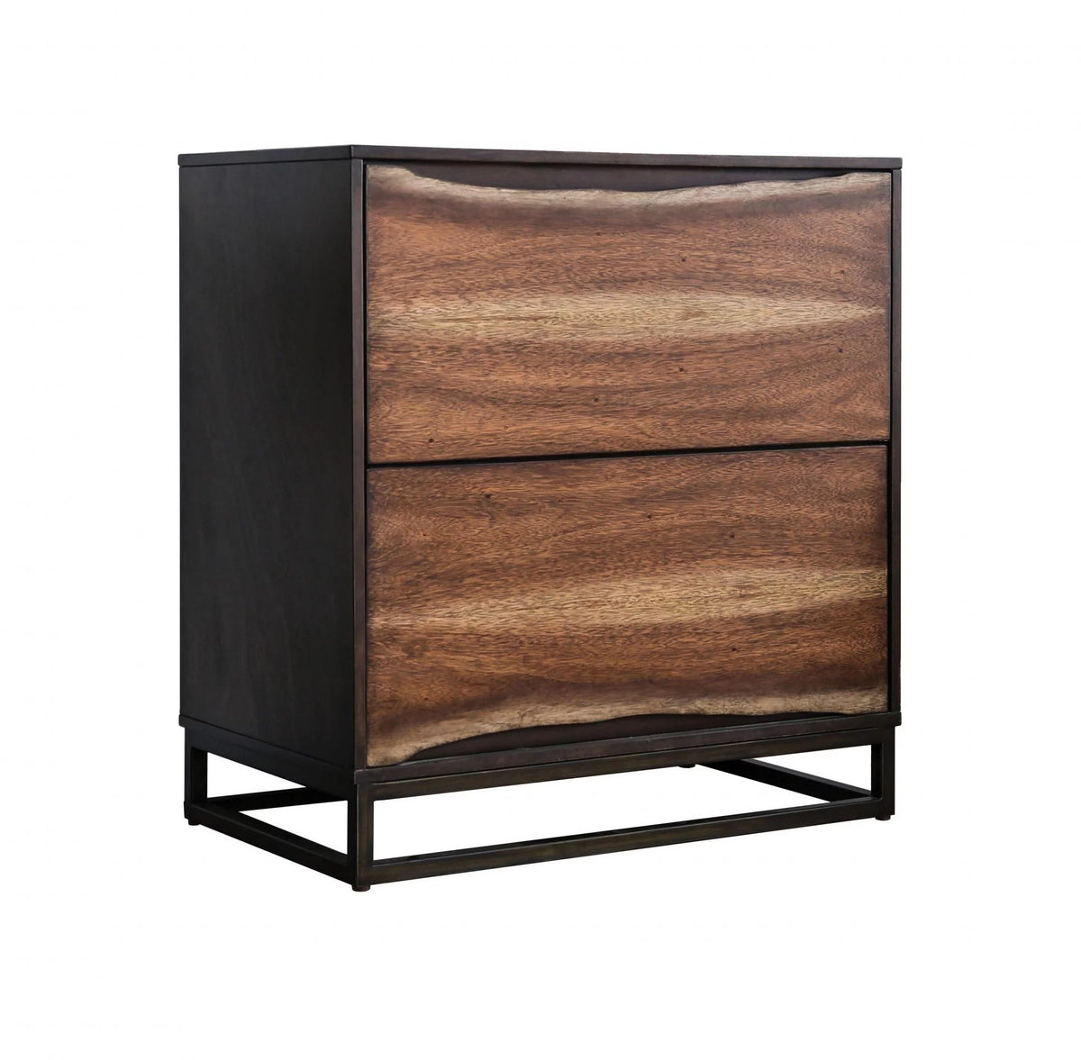 Dark Walnut & Dark Oak Solid Wood Bedroom Set 3pcs B80294