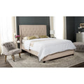 Twin Light Beige Tufted Upholstered Bed Frame D297