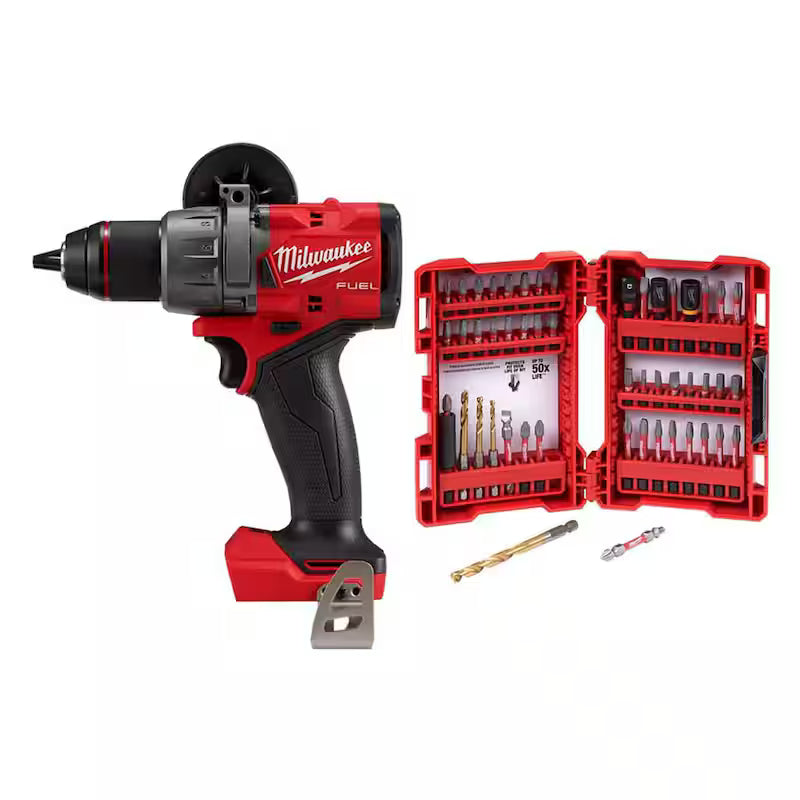 18-Volt Lithium-Ion Brushless Cordless Hammer Drill with Screw Driver Bit Set U209579