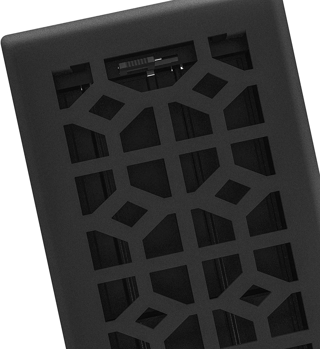 Black Iron 4x10 Inch Floor Register, 5 Count C110