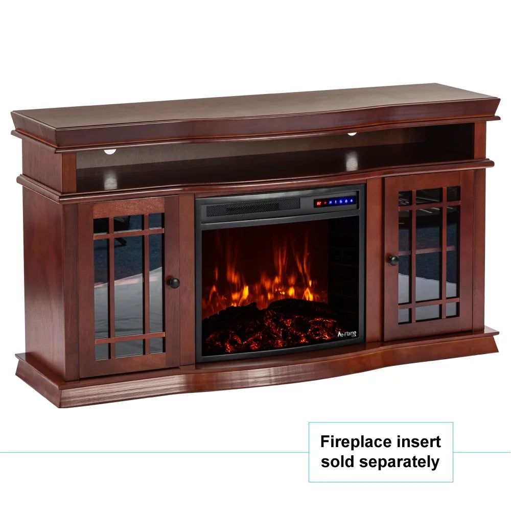 60" x 33" Warm Cherry Finish Fireplace TV Stand J288