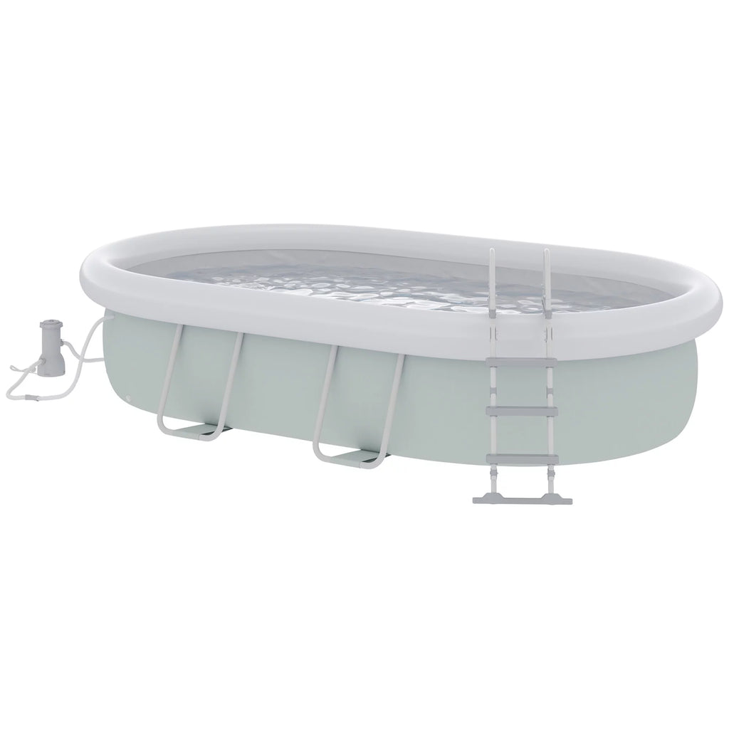 Brown Semi-Inflatable Frame Swimming Pool V9506
