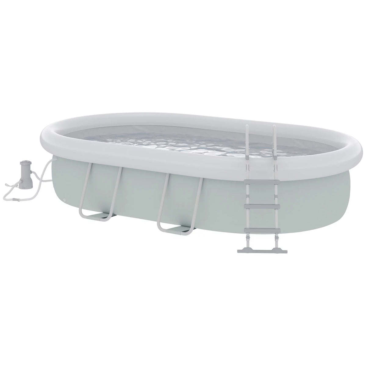 Brown Semi-Inflatable Frame Swimming Pool V9506