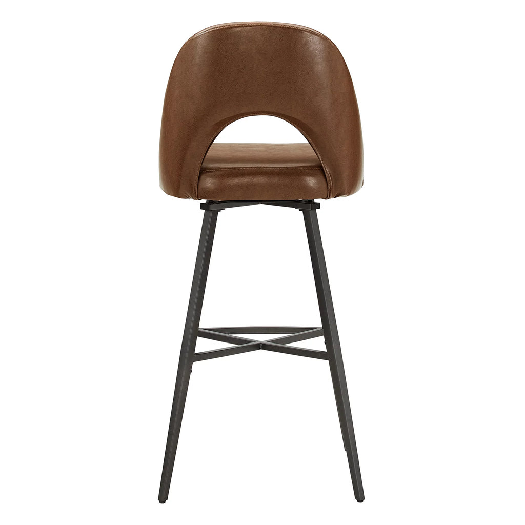 29" Metal Swivel Bar Stools, Set of 2, Brown G638