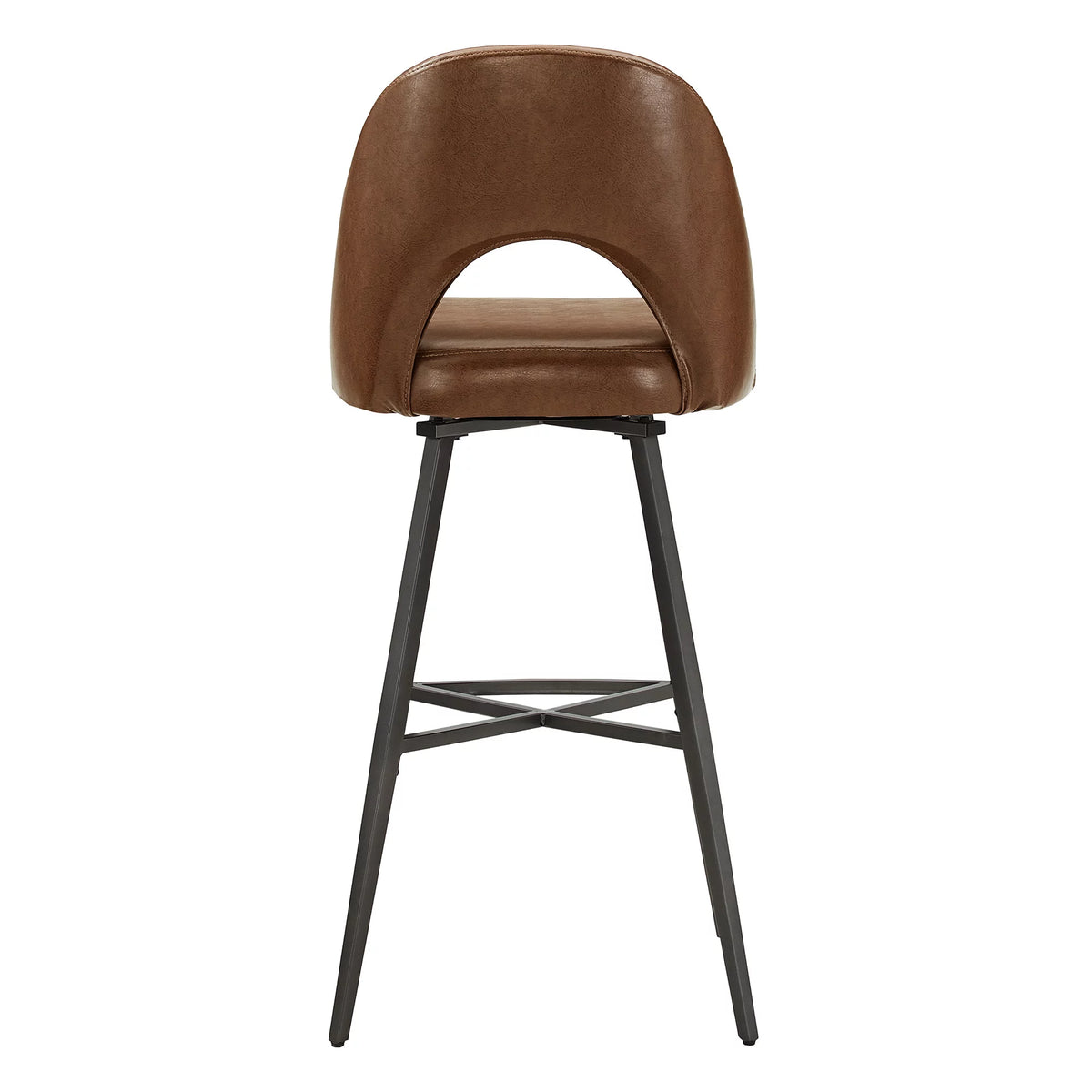 29" Metal Swivel Bar Stools, Set of 2, Brown G638