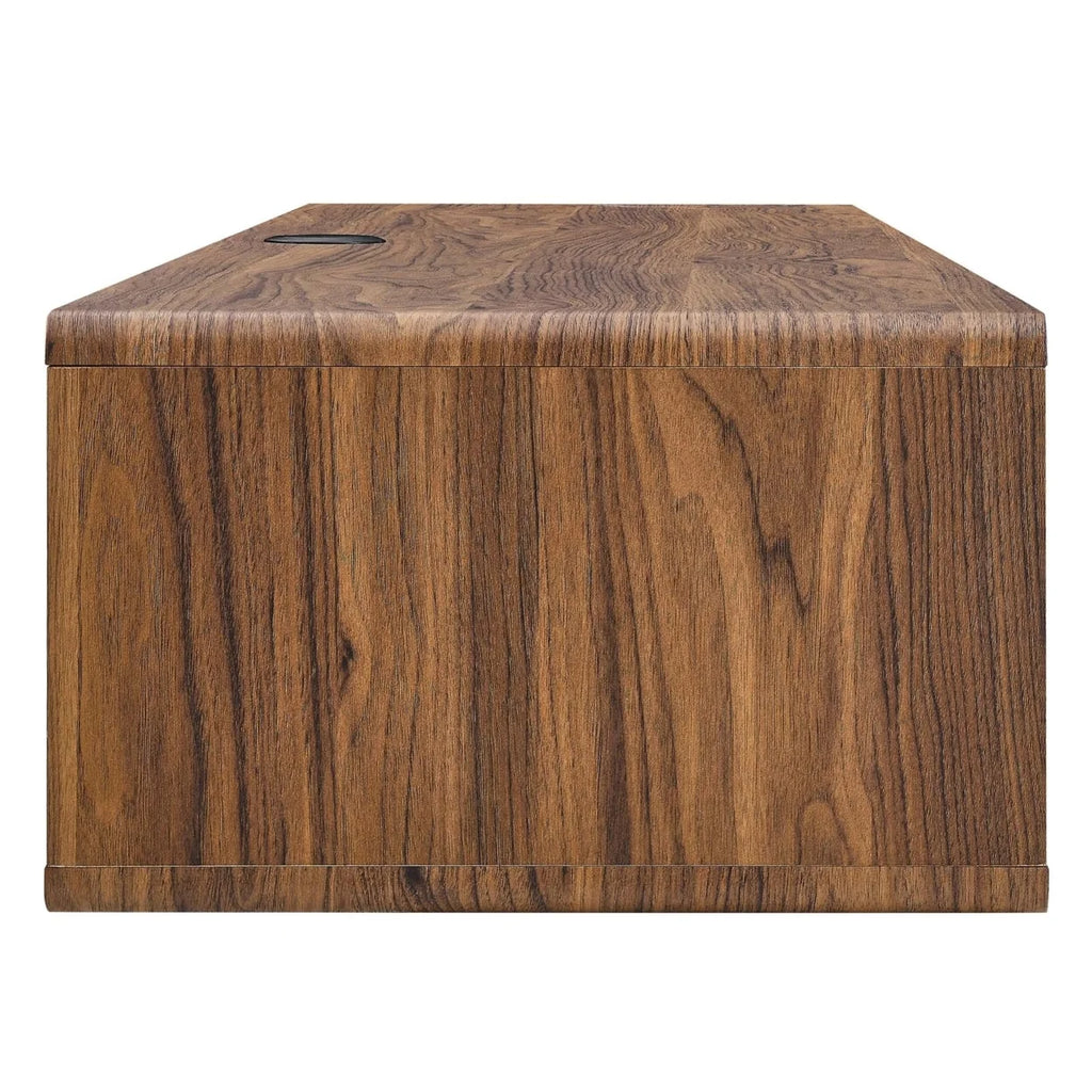 60" Wall Mount Wood Office Desk in Walnut/White C9479
