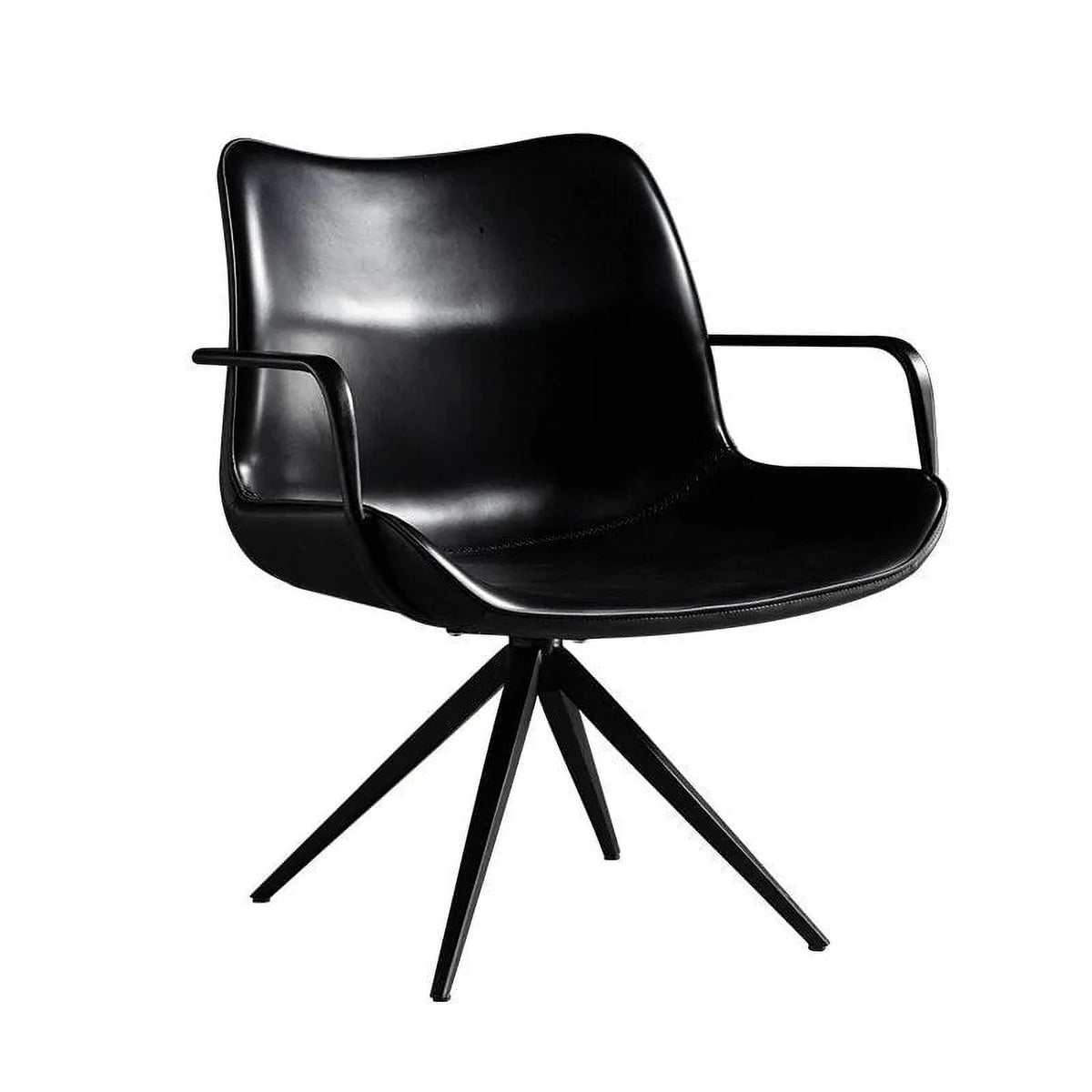 Nordic Retro Leisure Office Chair Leather Armchair Swivel Chair H144